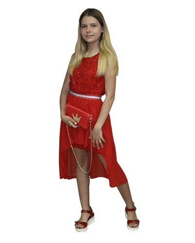Платье вечернее красное на девочку (8-16 лет) рост 140, 146, 152, 158, 164 см